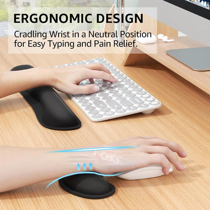 Keyboard Wrist Rest & Mouse Pad with Wrist Rest, Black