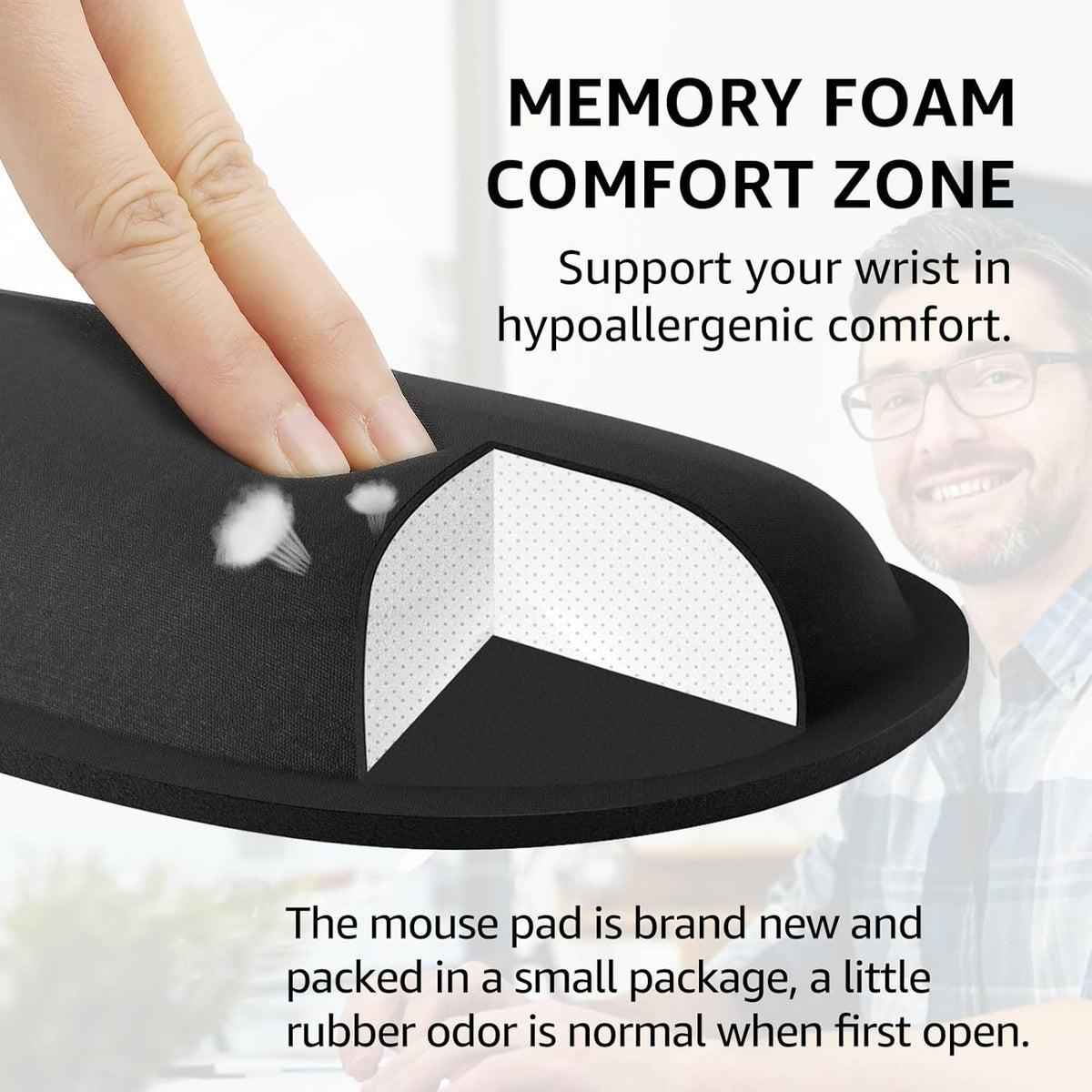 Keyboard Wrist Rest & Mouse Pad with Wrist Rest, Black