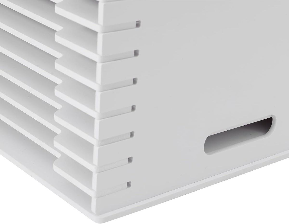 15-Slot Desktop File Organizer Rack, Vertical PVC Paper Storage Shelf for 12x12 Sheets, Office Document Sorter for Home Office, Classroom, Craft Room and Magazine Storage (White)