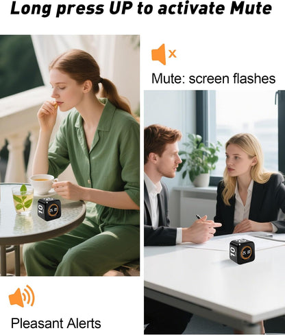 Rotating Timer Cube for Productivity — 5/25/10/50 Minutes Preset, Digital Gravity Sensor Desk Visual Timer for ADHD, Silent Mode, Ideal for Office, Study, Kitchen & Kids