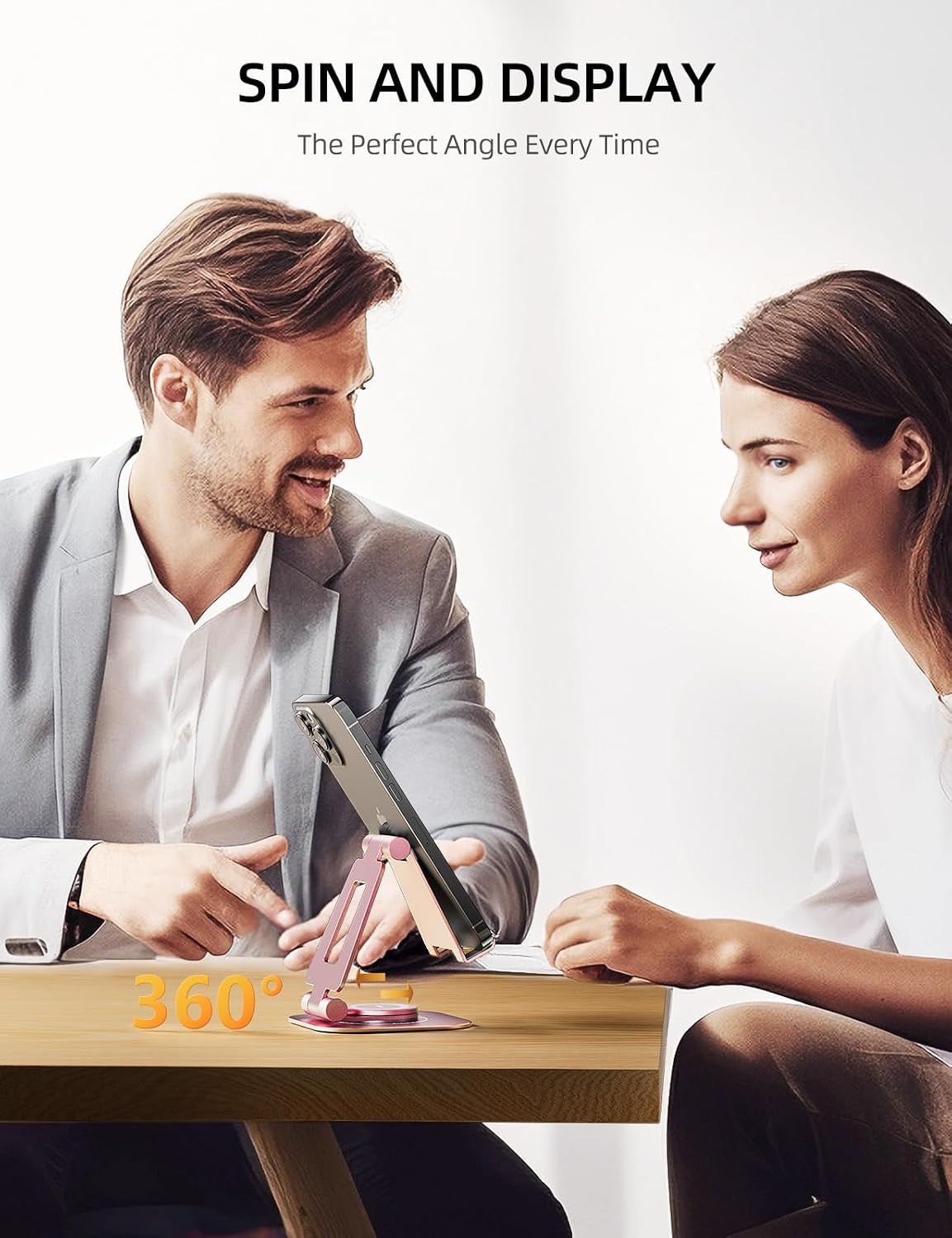 360° Rotating Multi-Angle Adjustable Phone Stand, Charging-Friendly