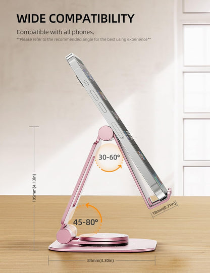 360° Rotating Multi-Angle Adjustable Phone Stand, Charging-Friendly