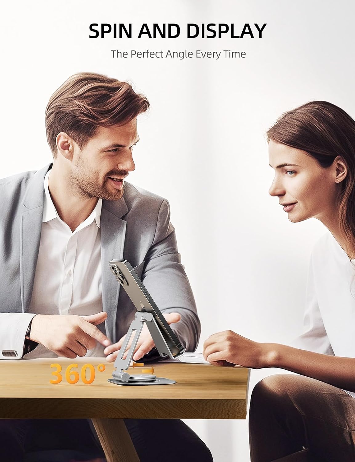 360° Rotating Multi-Angle Adjustable Phone Stand, Charging-Friendly