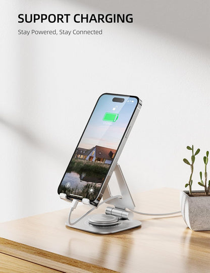 360° Rotating Multi-Angle Adjustable Phone Stand, Charging-Friendly