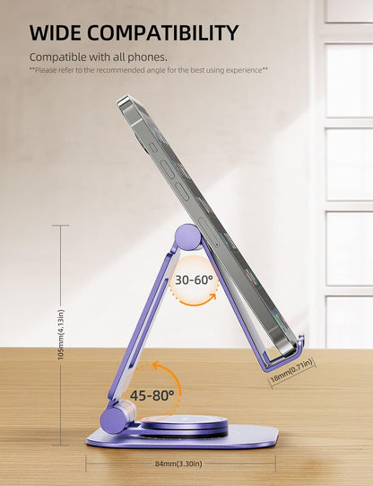 360° Rotating Multi-Angle Adjustable Phone Stand, Charging-Friendly