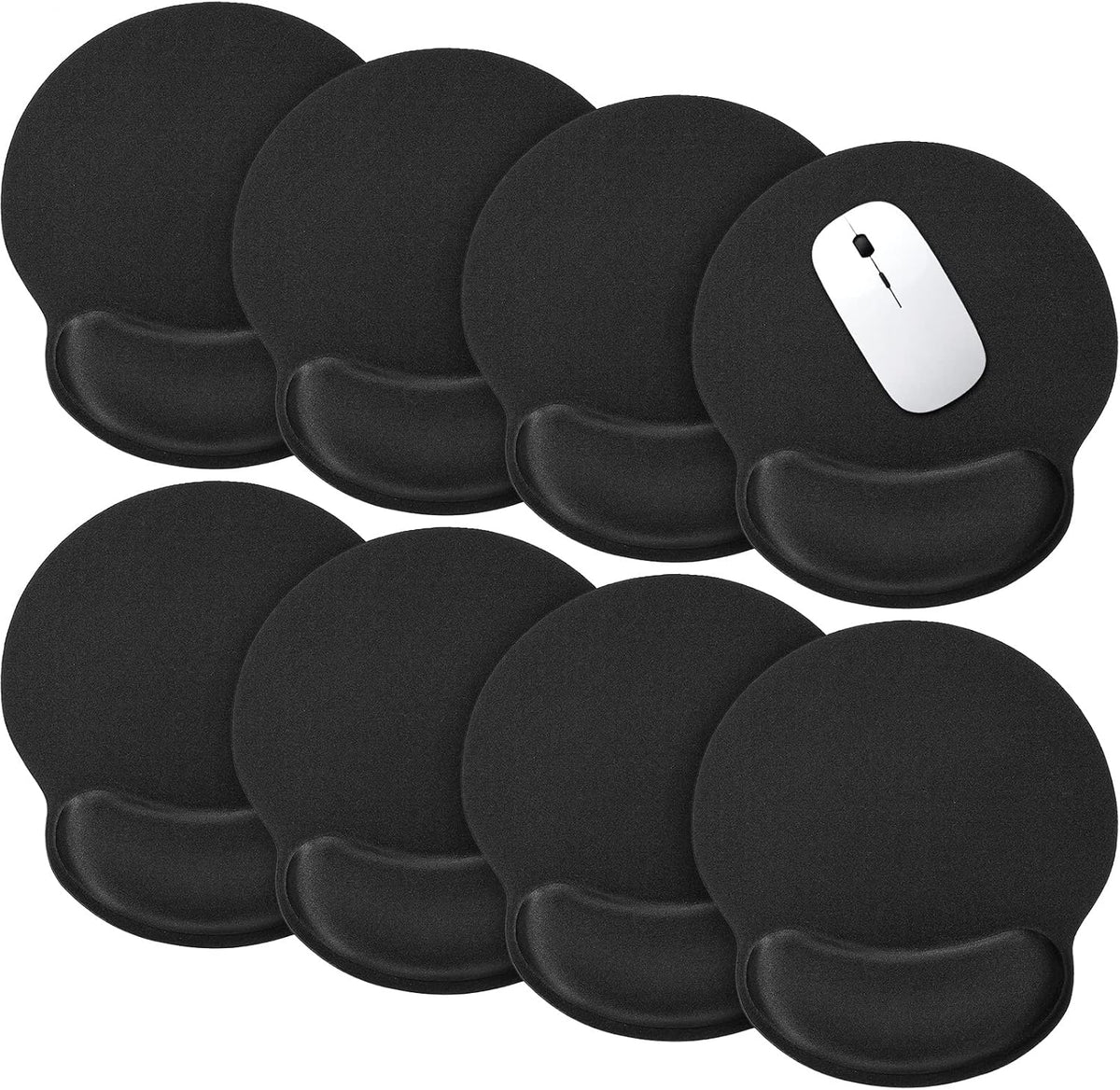 8 Pack Ergonomic Mouse Pad with Wrist Rest Gel Foam,Black