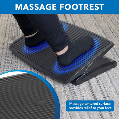 ! Under Desk Footrest, Adjustable Foot Rest Under Desk with 3 Tilt Positions, Large Non Slip Office Foot Rest with Massaging Surface, Ergonomic Foot Stool Under Desk for Home or Office