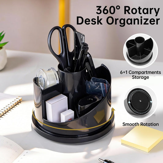 Supplies Set, Desk Accessory Organizer Kit, Black