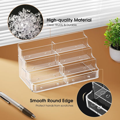 Acrylic Business Card Holder, Desktop Card Display Stand, 8 Pockets
