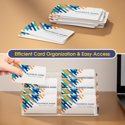 Acrylic Business Card Holder, Desktop Card Display Stand, 8 Pockets