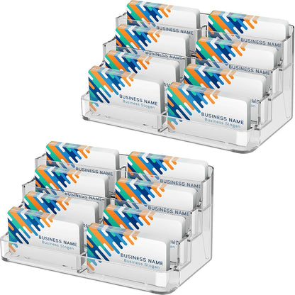 Acrylic Business Card Holder, Desktop Card Display Stand, 8 Pockets