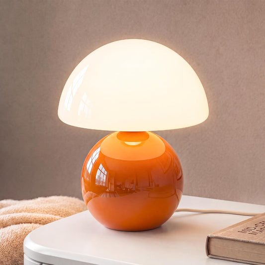 Mushroom Lamp Table Lamp for Bedroom-Small Desk Table Lamps,Orange