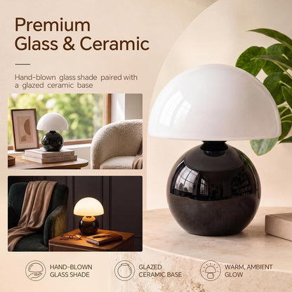 Mushroom Lamp Table Lamp for Bedroom-Small Desk Table Lamps,Orange