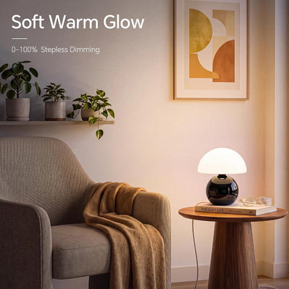 Mushroom Lamp Table Lamp for Bedroom-Small Desk Table Lamps,Orange