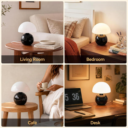 Mushroom Lamp Table Lamp for Bedroom-Small Desk Table Lamps,Orange