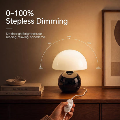 Mushroom Lamp Table Lamp for Bedroom-Small Desk Table Lamps,Orange