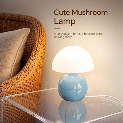 Mushroom Lamp Table Lamp for Bedroom-Small Desk Table Lamps,Orange