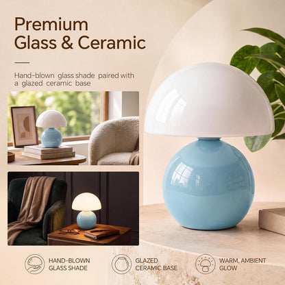 Mushroom Lamp Table Lamp for Bedroom-Small Desk Table Lamps,Orange