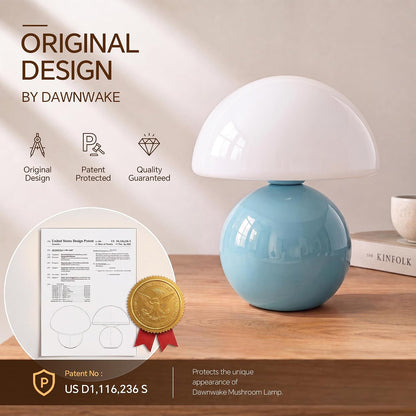Mushroom Lamp Table Lamp for Bedroom-Small Desk Table Lamps,Orange