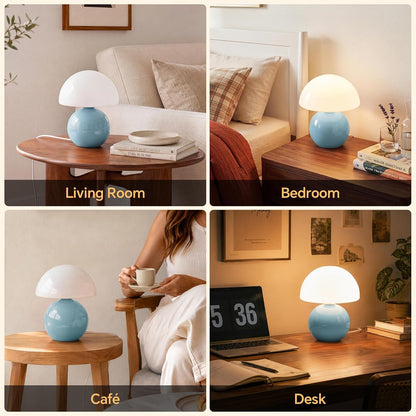 Mushroom Lamp Table Lamp for Bedroom-Small Desk Table Lamps,Orange