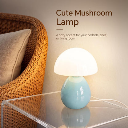 Mushroom Lamp Table Lamp for Bedroom-Small Desk Table Lamps,Orange