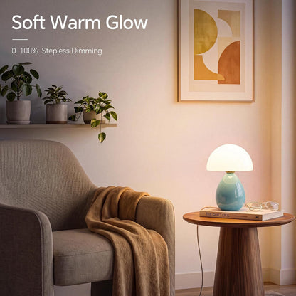 Mushroom Lamp Table Lamp for Bedroom-Small Desk Table Lamps,Orange