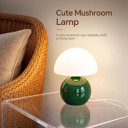 Mushroom Lamp Table Lamp for Bedroom-Small Desk Table Lamps,Orange
