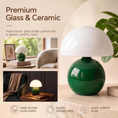 Mushroom Lamp Table Lamp for Bedroom-Small Desk Table Lamps,Orange