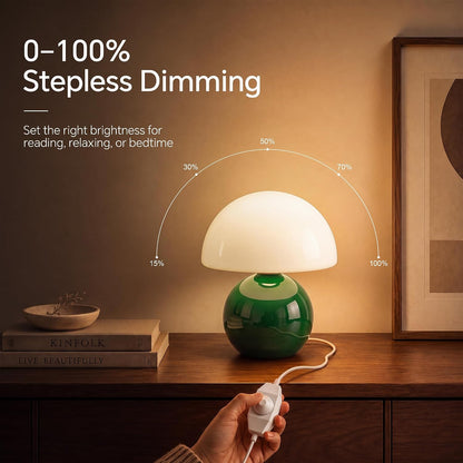 Mushroom Lamp Table Lamp for Bedroom-Small Desk Table Lamps,Orange