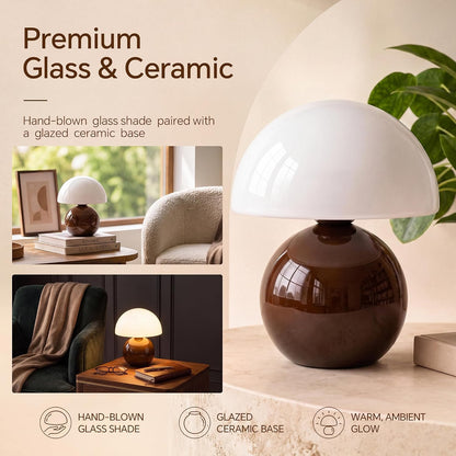 Mushroom Lamp Table Lamp for Bedroom-Small Desk Table Lamps,Orange