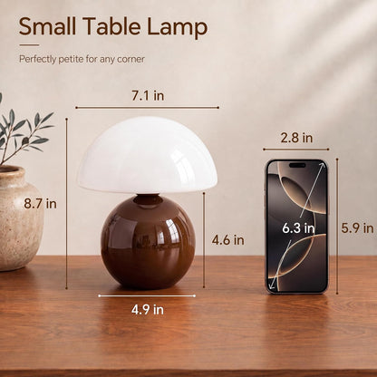 Mushroom Lamp Table Lamp for Bedroom-Small Desk Table Lamps,Orange