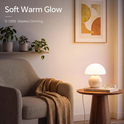 Mushroom Lamp Table Lamp for Bedroom-Small Desk Table Lamps,Orange