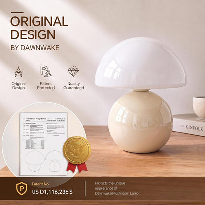 Mushroom Lamp Table Lamp for Bedroom-Small Desk Table Lamps,Orange