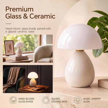 Mushroom Lamp Table Lamp for Bedroom-Small Desk Table Lamps,Orange
