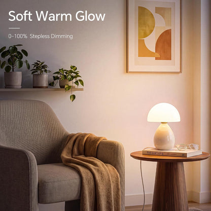 Mushroom Lamp Table Lamp for Bedroom-Small Desk Table Lamps,Orange