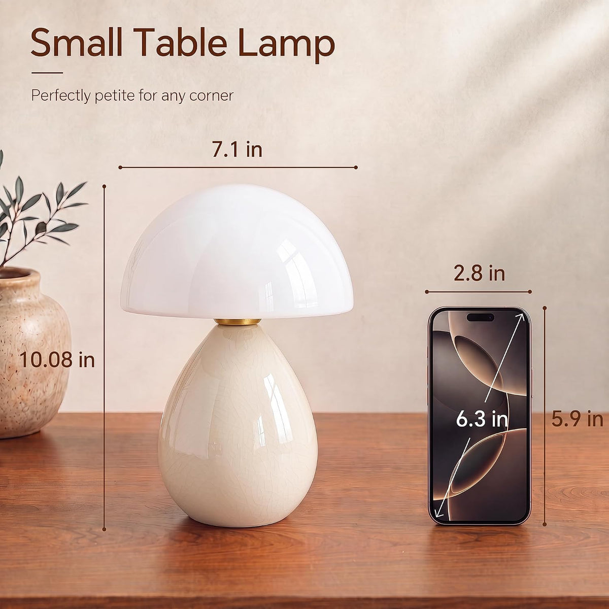 Mushroom Lamp Table Lamp for Bedroom-Small Desk Table Lamps,Orange