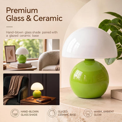 Mushroom Lamp Table Lamp for Bedroom-Small Desk Table Lamps,Orange