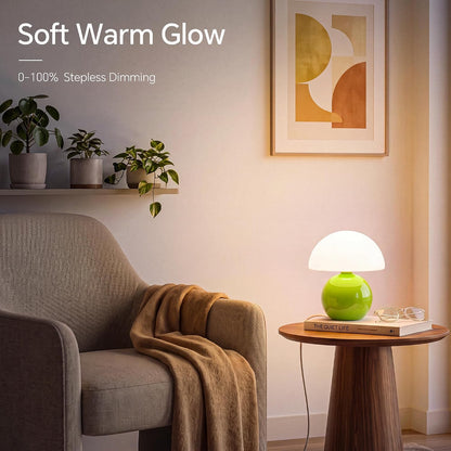 Mushroom Lamp Table Lamp for Bedroom-Small Desk Table Lamps,Orange