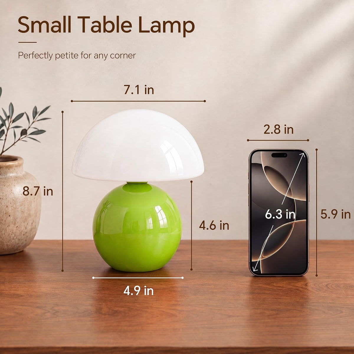 Mushroom Lamp Table Lamp for Bedroom-Small Desk Table Lamps,Orange
