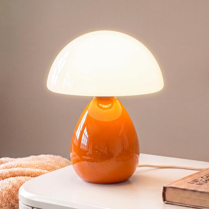 Mushroom Lamp Table Lamp for Bedroom-Small Desk Table Lamps,Orange
