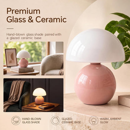 Mushroom Lamp Table Lamp for Bedroom-Small Desk Table Lamps,Orange