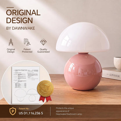 Mushroom Lamp Table Lamp for Bedroom-Small Desk Table Lamps,Orange