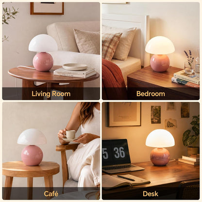 Mushroom Lamp Table Lamp for Bedroom-Small Desk Table Lamps,Orange