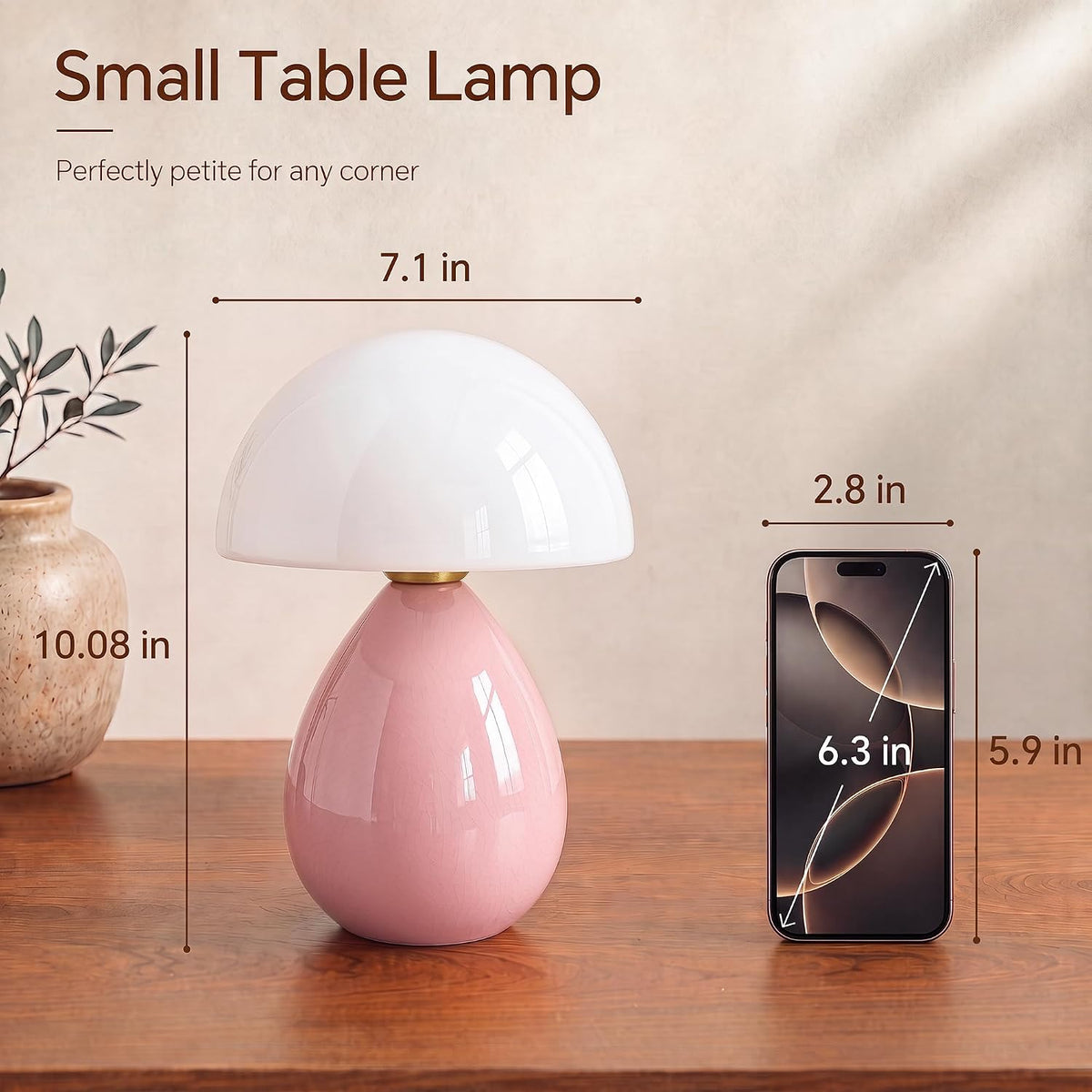 Mushroom Lamp Table Lamp for Bedroom-Small Desk Table Lamps,Orange