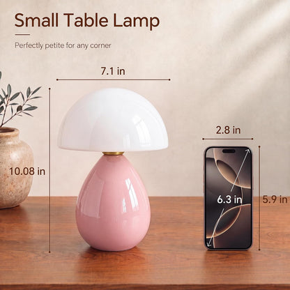 Mushroom Lamp Table Lamp for Bedroom-Small Desk Table Lamps,Orange