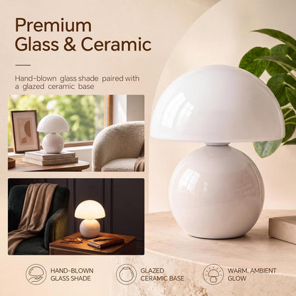Mushroom Lamp Table Lamp for Bedroom-Small Desk Table Lamps,Orange