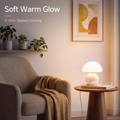 Mushroom Lamp Table Lamp for Bedroom-Small Desk Table Lamps,Orange