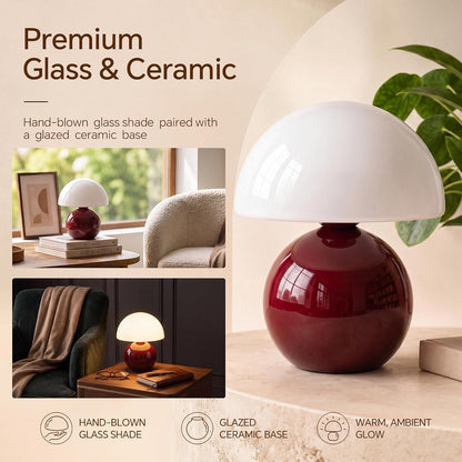 Mushroom Lamp Table Lamp for Bedroom-Small Desk Table Lamps,Orange