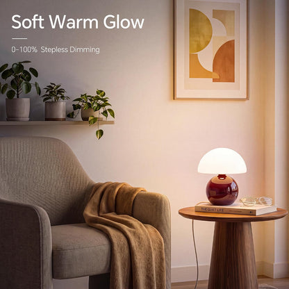 Mushroom Lamp Table Lamp for Bedroom-Small Desk Table Lamps,Orange