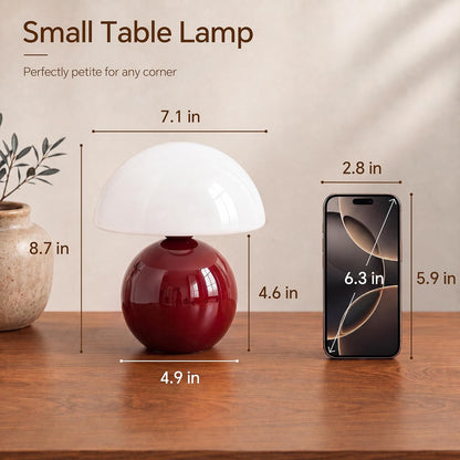 Mushroom Lamp Table Lamp for Bedroom-Small Desk Table Lamps,Orange